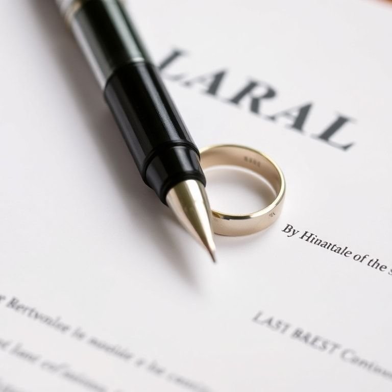 Legal documents and a wedding ring symbolizing the central conflict and emotional stakes in The Widow by John Grisham