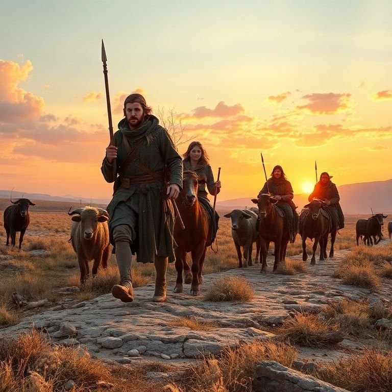 hereders minding their cattle - circle of days by Ken Follett
